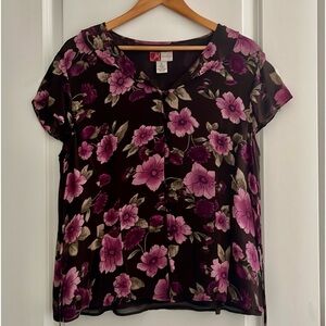 Floral top with front buttons